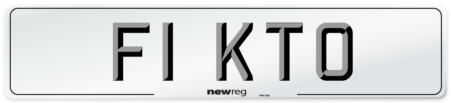 F1 KTO Number Plate from New Reg